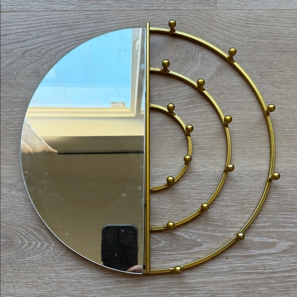 Gold and Silver Geometric Wall Mirror